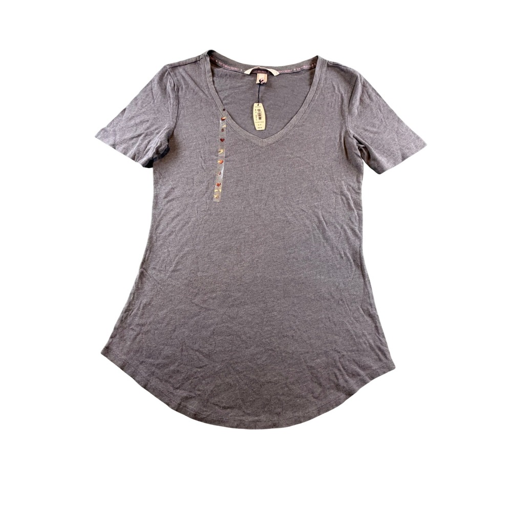 Victoria's Secret Heather Grey V-Neck Short Sleeve T-Shirt Small NWT